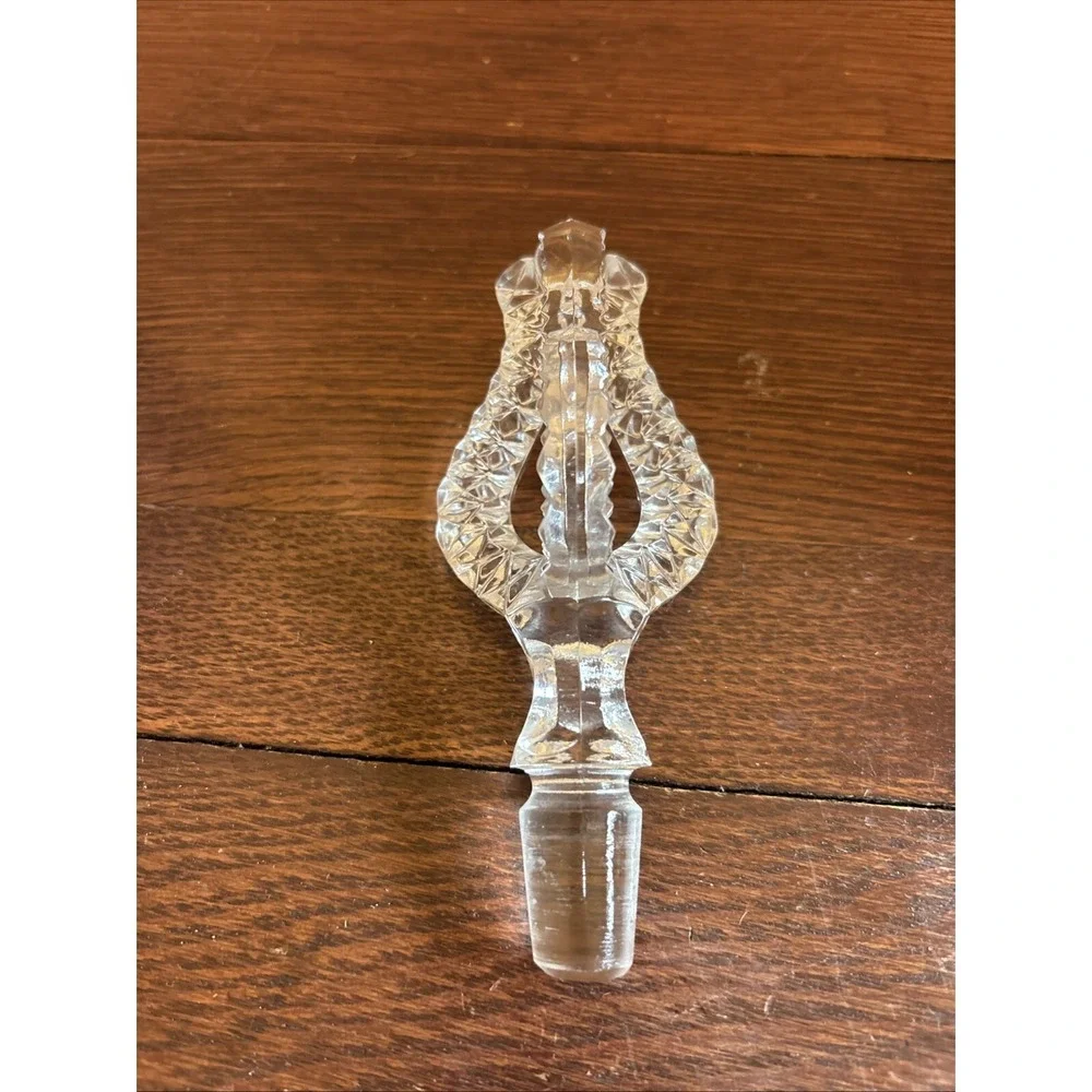 Vintage German Cut Lead Crystal Decanter Ornate Swan Frosted Accents‎ 14